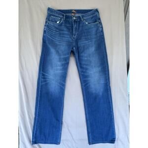 Tommy Bahama Authentic Straight Fit Blue Denim Jeans Men's 35/34 Marlin Logo